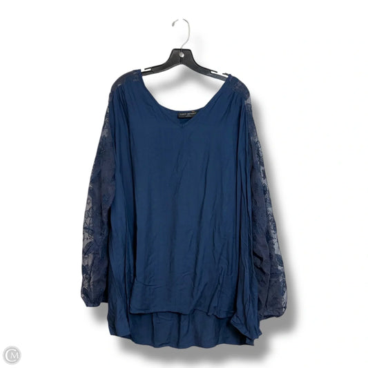 Top Long Sleeve By Lane Bryant In Navy, Size: 2x