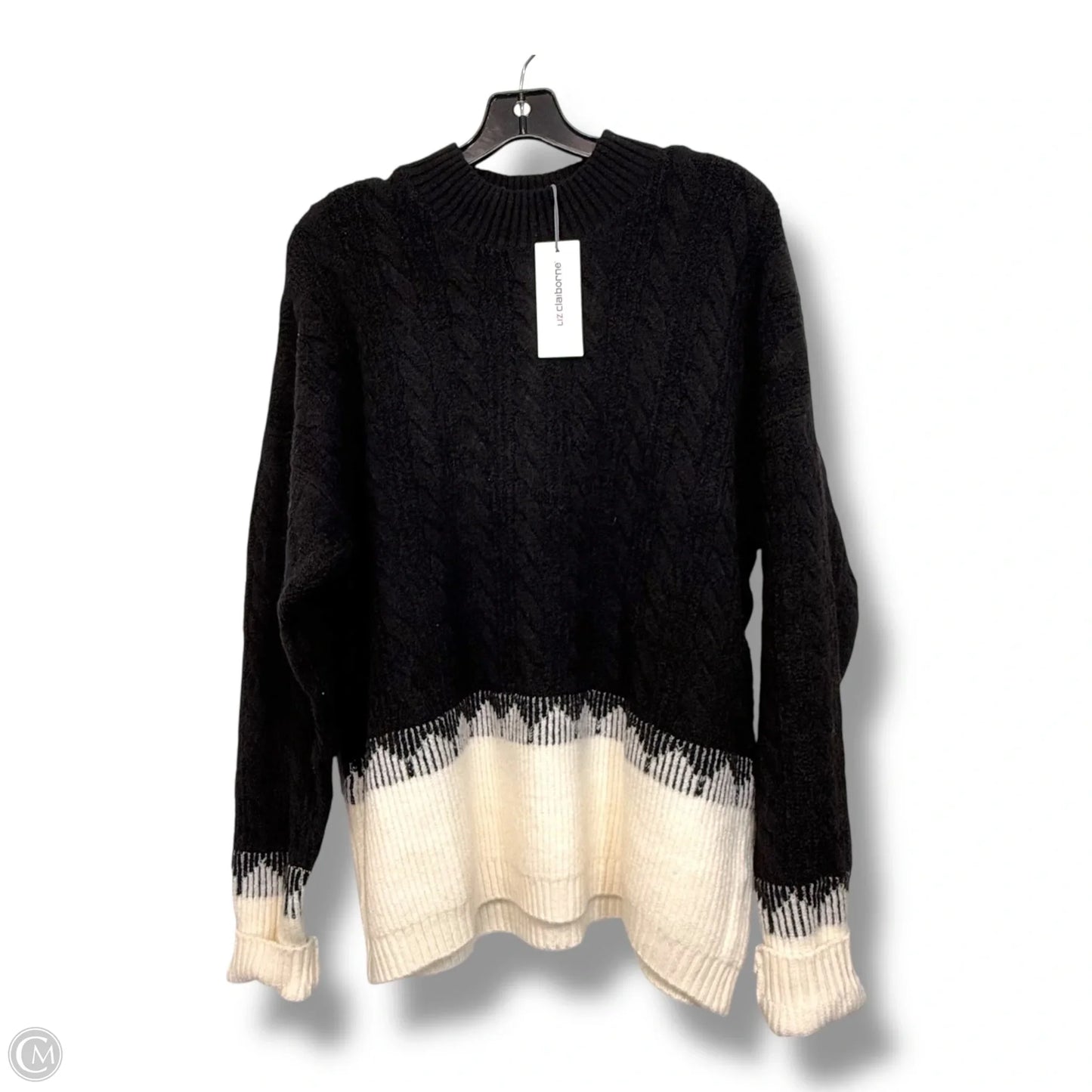 Sweater By Liz Claiborne In Black & White, Size: Xl