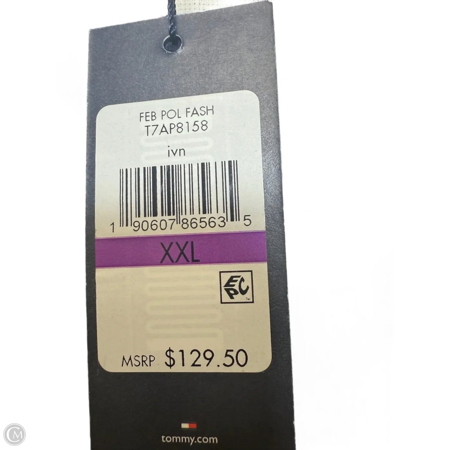 Long Cardigan coat By Tommy Hilfiger In Blue & Cream, Size: Xxl