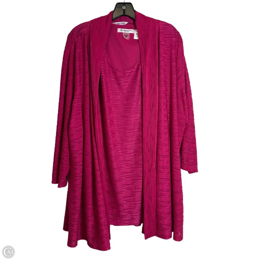 Top 2pc Sleeveless By Allison Daley In Pink, Size: 3x