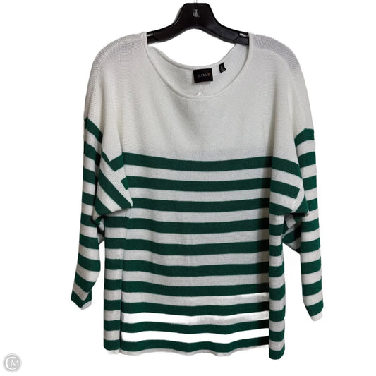 Top Long Sleeve By Cyrus In Green & White, Size: 1x