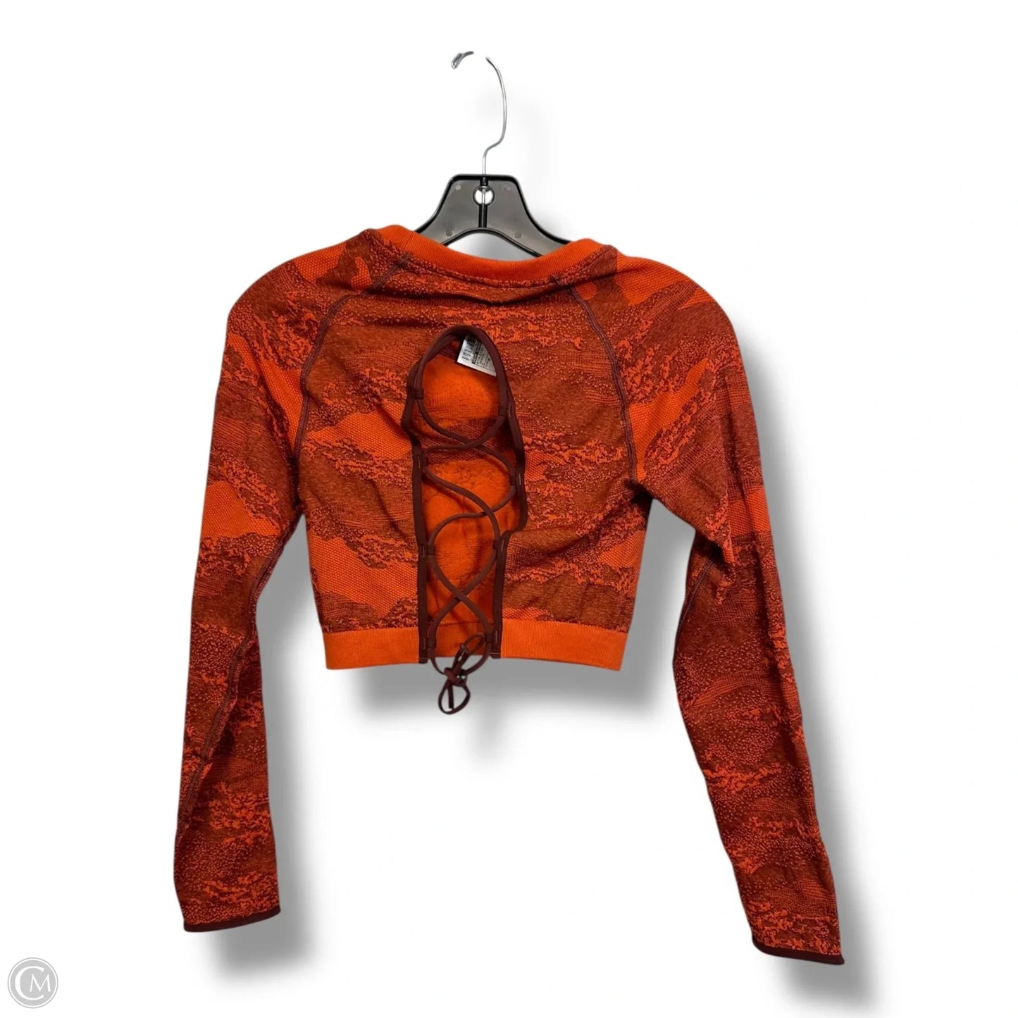 Athletic Top Long Sleeve Crewneck By Gym Shark In Orange, Size: M