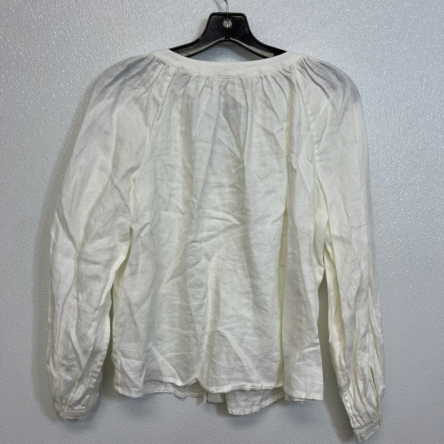 Top Long Sleeve By Banana Republic O In White, Size: Xxs