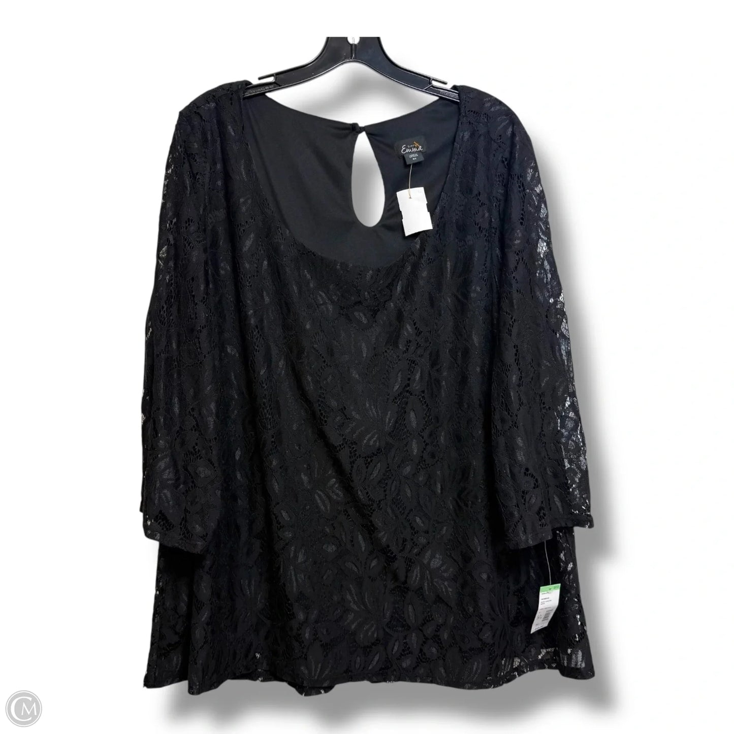 Top Long Sleeve By Simply Emma In Black, Size: 3x