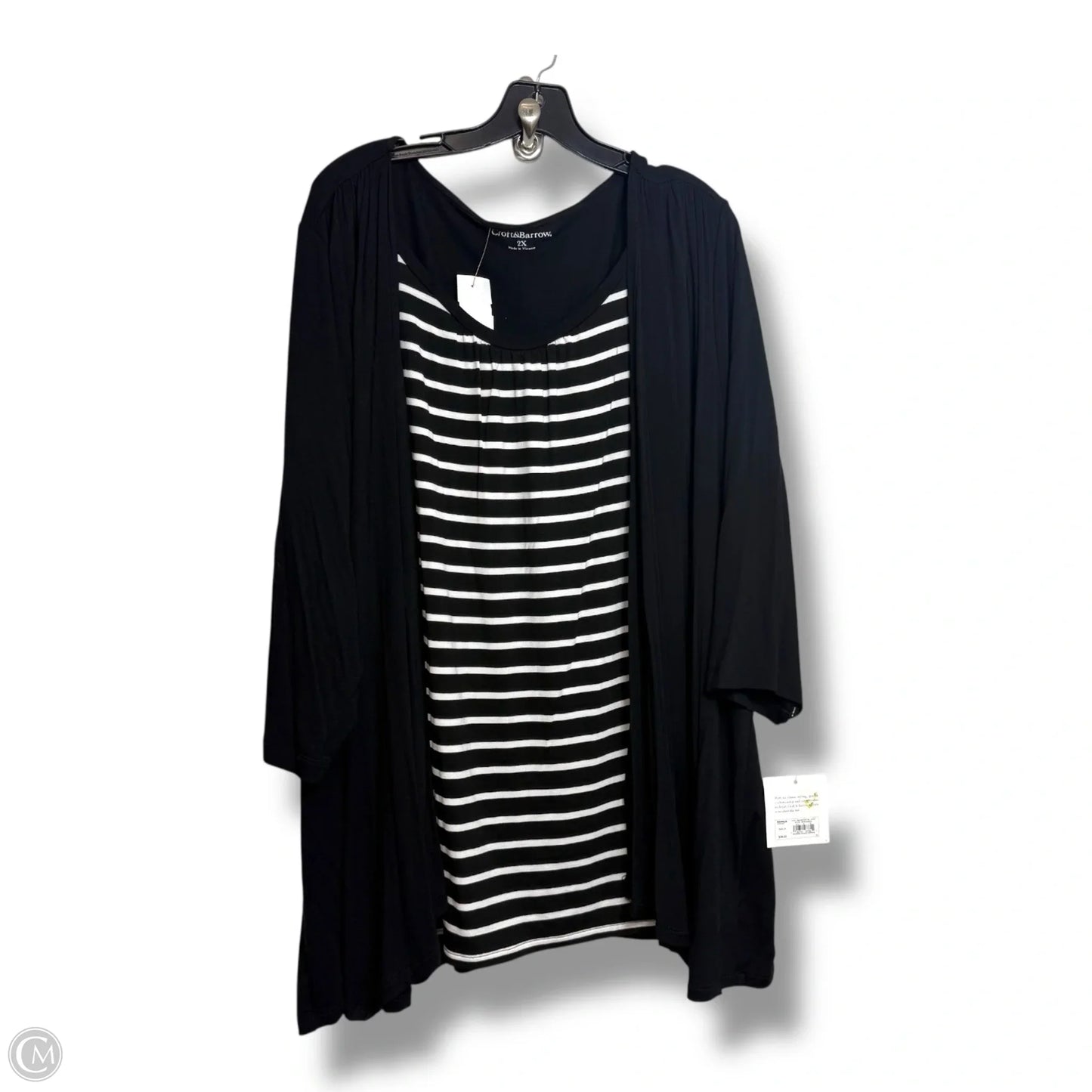 Top 3/4 Sleeve By Croft And Barrow In Black, Size: 2x