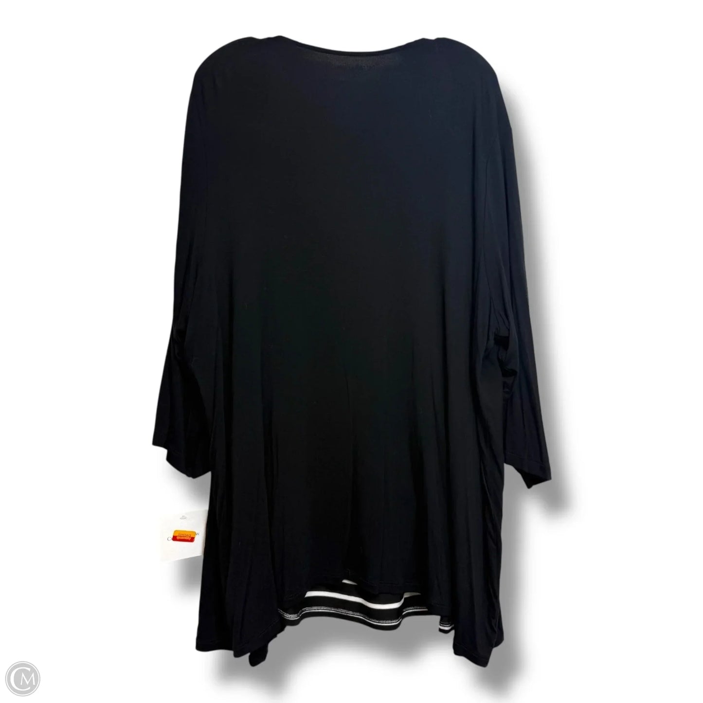 Top 3/4 Sleeve By Croft And Barrow In Black, Size: 2x