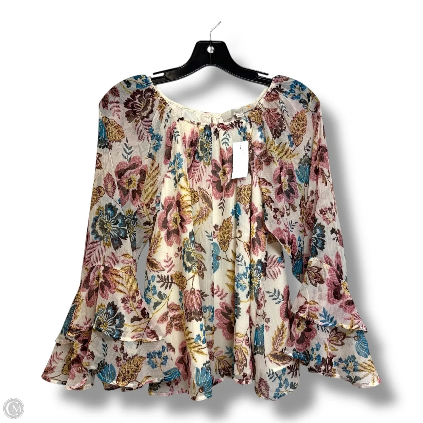 Top Long Sleeve By Loft In Floral Print, Size: Xs
