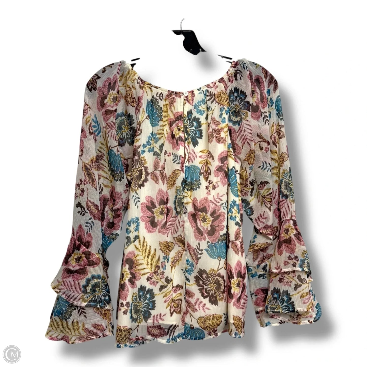 Top Long Sleeve By Loft In Floral Print, Size: Xs