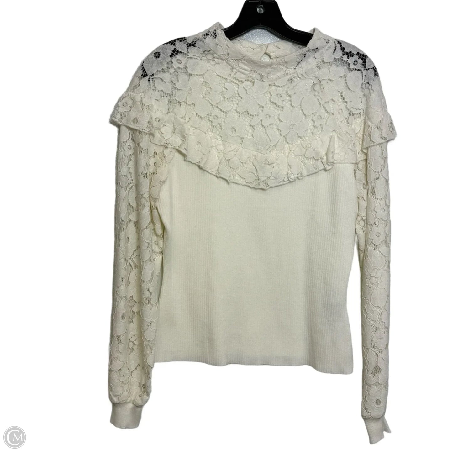 Top Long Sleeve By Clothes Mentor In Cream, Size: L