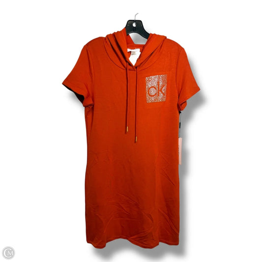Dress Casual Short By Calvin Klein In Orange, Size: M