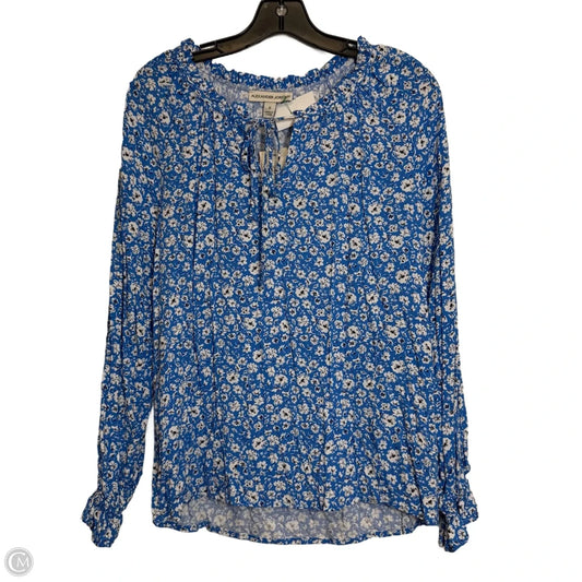 Top Long Sleeve By Alexander Jordan In Blue, Size: S