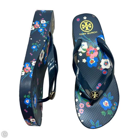 Sandals Designer By Tory Burch In Blue, Size: 10