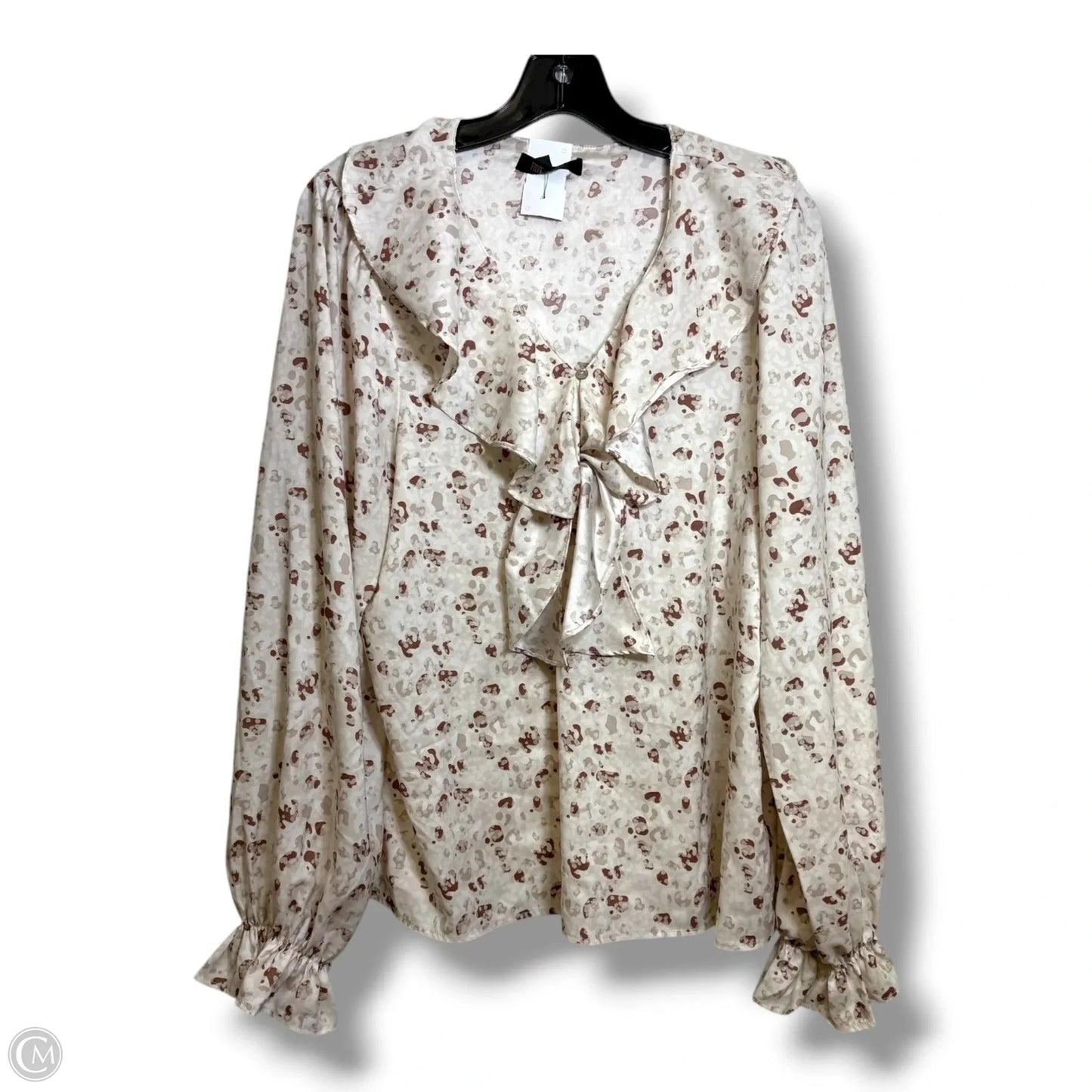 Blouse Designer By Frye In Animal Print, Size: L