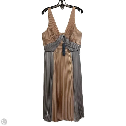 Dress Party Midi By Bcbgmaxazria In Grey & Orange, Size: 10