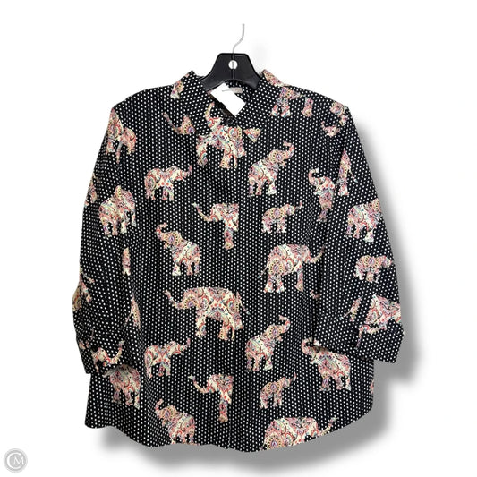 Blouse 3/4 Sleeve By Chicos In Animal Print, Size: Lp