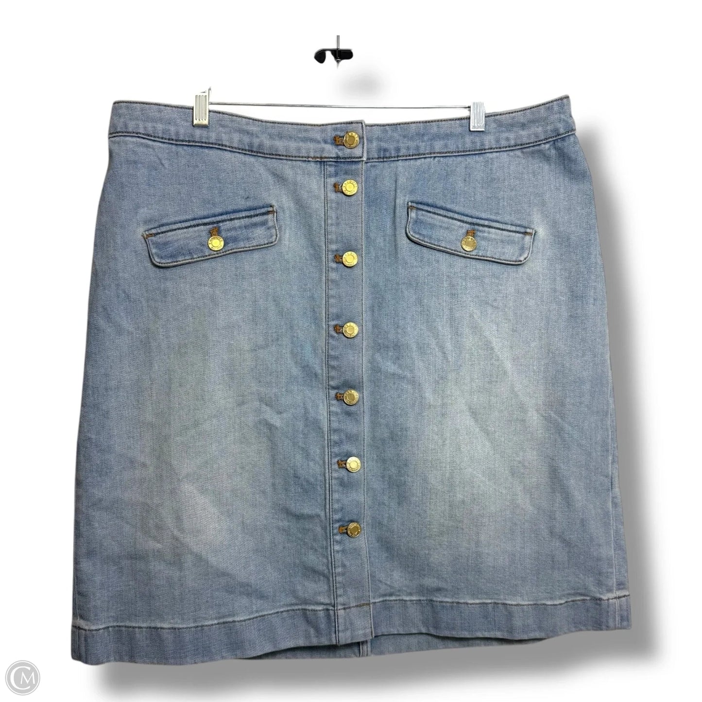 Skirt Midi By Talbots In Blue Denim, Size: 14