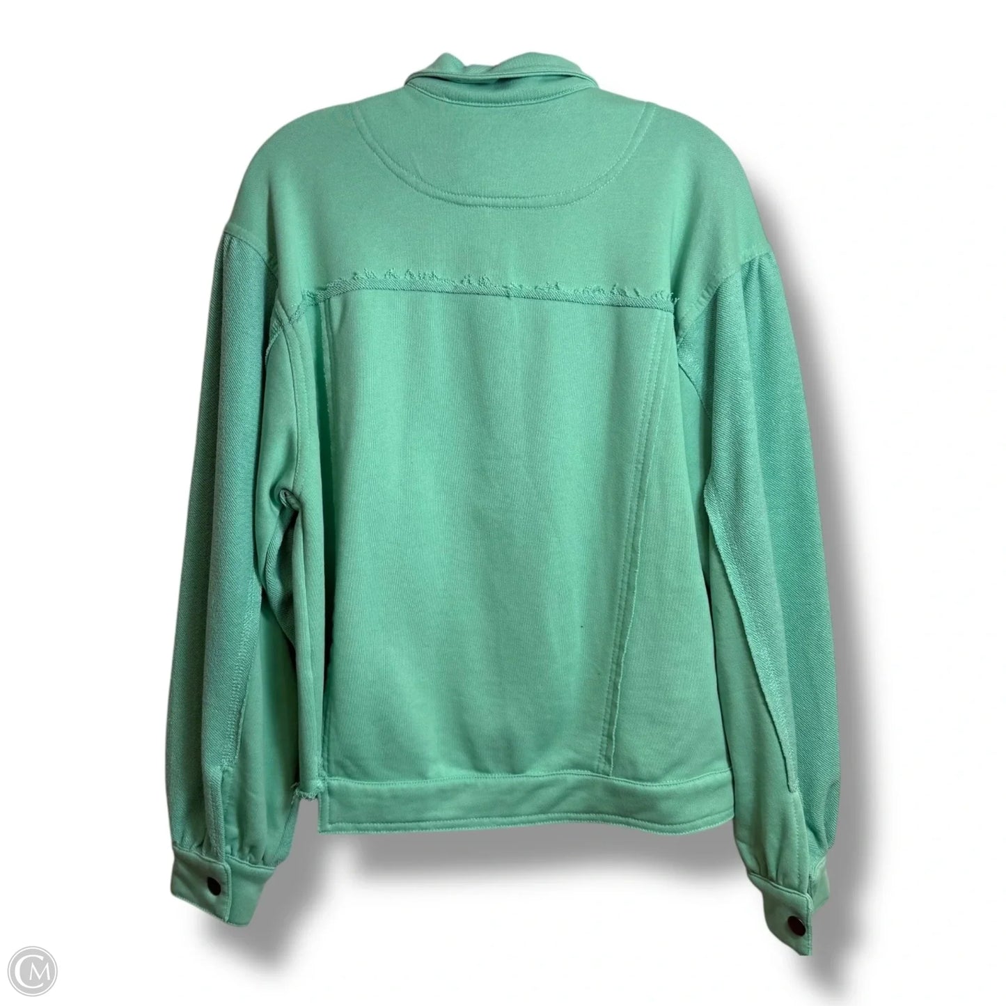 Jacket Shirt By Pol In Aqua, Size: S