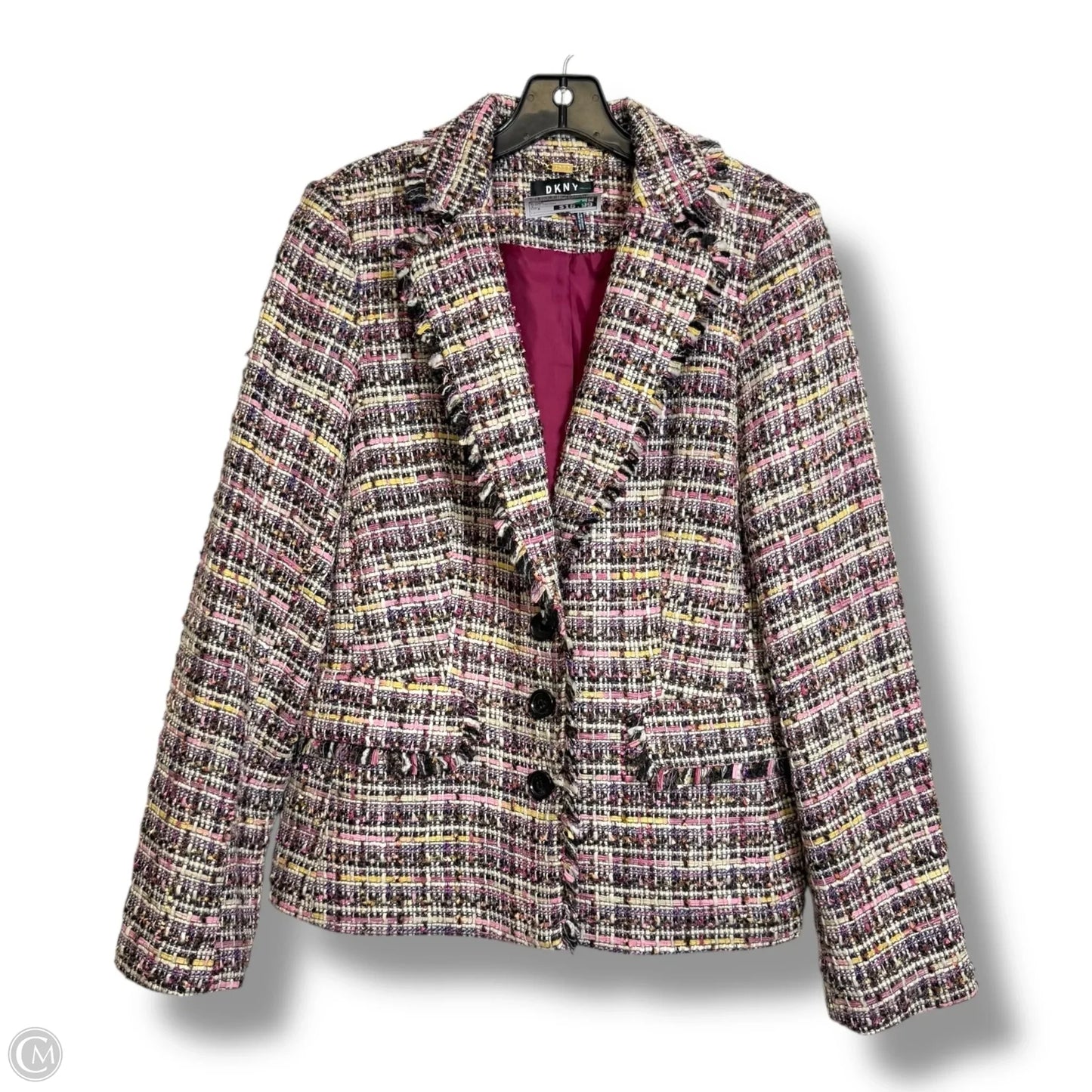 Blazer By Dkny In Plaid Pattern, Size: 8