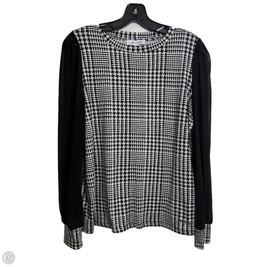 Top Long Sleeve By Nine West In Black & White, Size: S