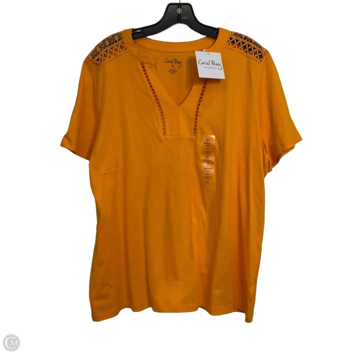 Top Short Sleeve By Coral Bay In Yellow, Size: Xl