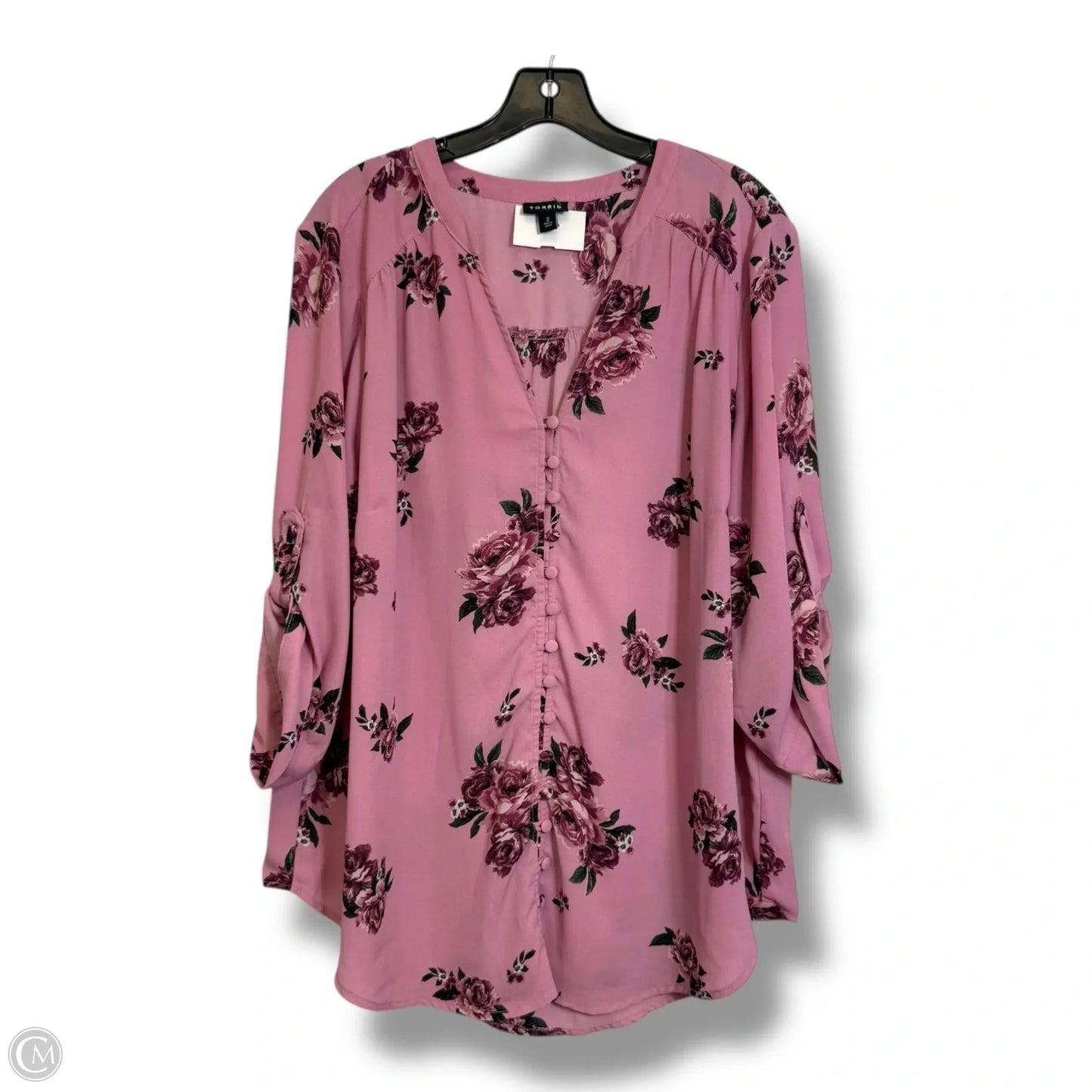 Top Long Sleeve By Torrid In Floral Print, Size: 2x