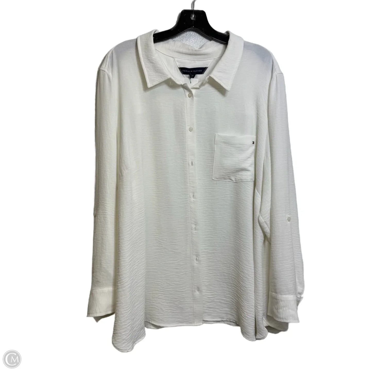 Blouse Long Sleeve By Tommy Hilfiger In White, Size: 2x