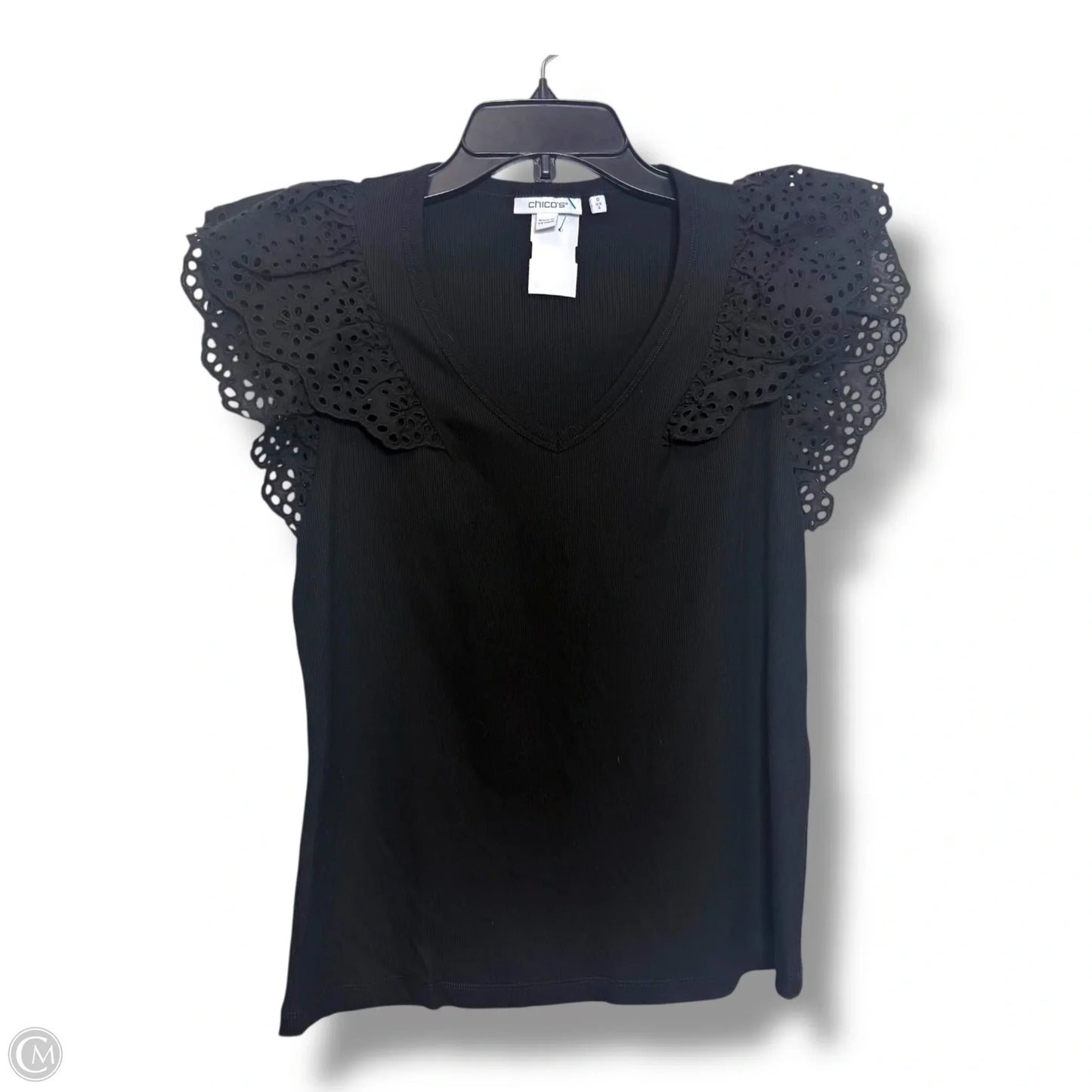 Top Short Sleeve By Chicos In Black, Size: Xs