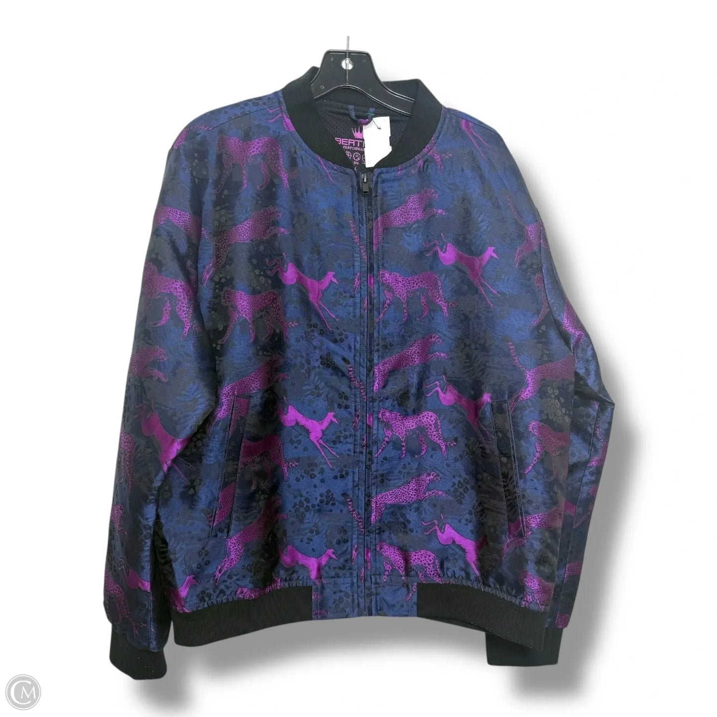 Men’s IAN NAVY IMPALA & CHEETAH Jacket By BERTIGO In Animal Print, Size: L