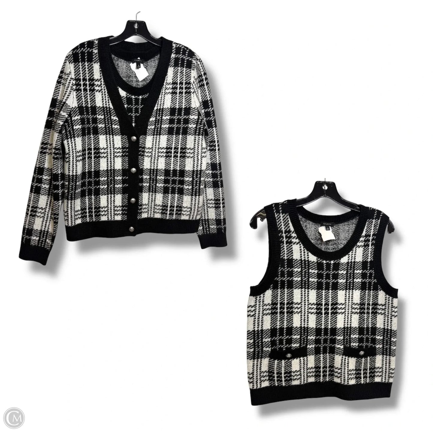 Sweater 2pc By Talbots In Black & White, Size: M