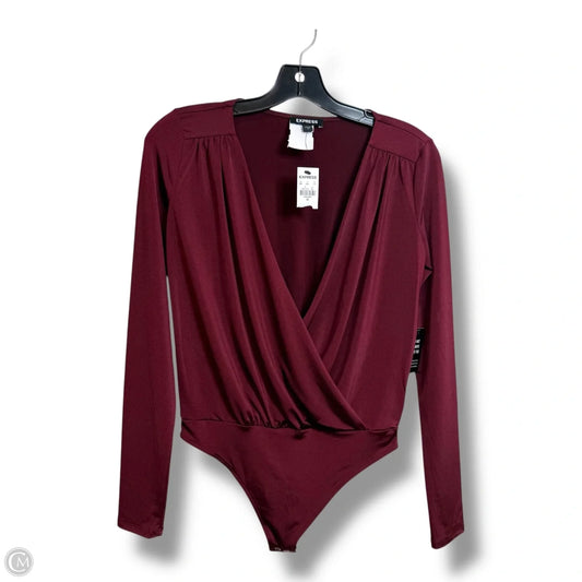Bodysuit By Express In Maroon, Size: Xs