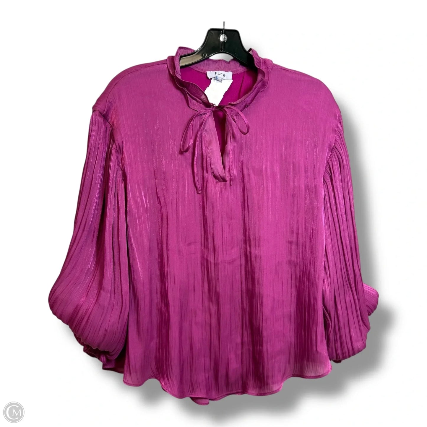 Top Long Sleeve Basic By Fate In Pink, Size: Medium