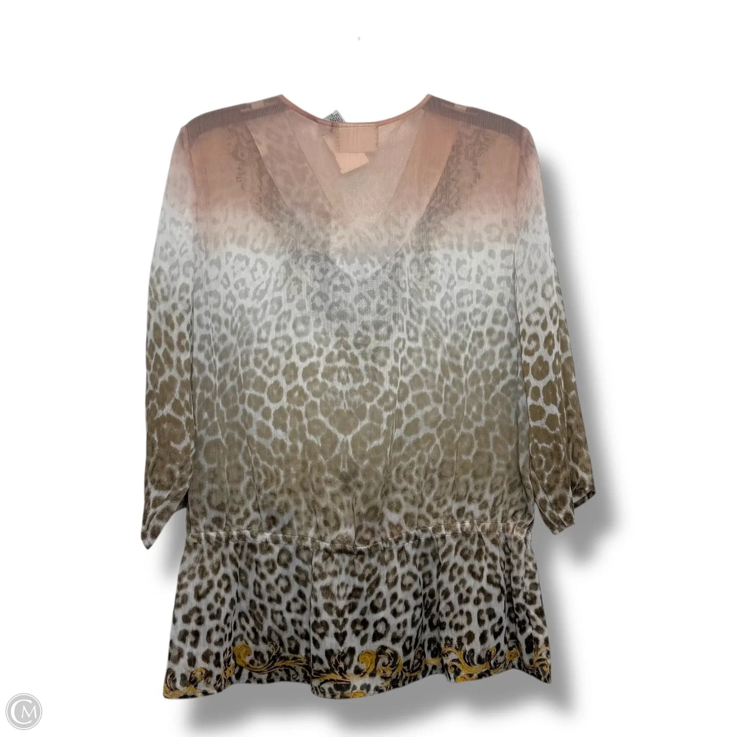 Top Long Sleeve Basic By Chicos In Animal Print, Size: L
