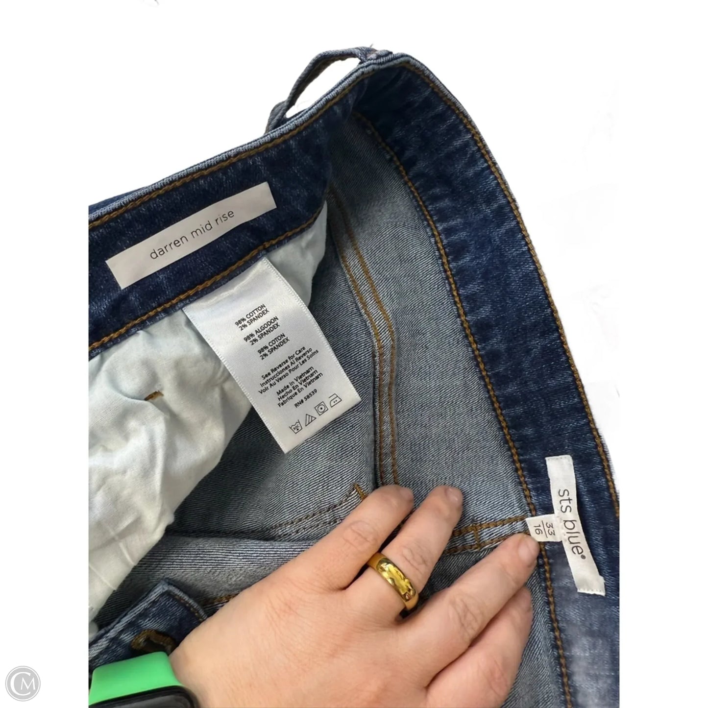 Jeans Straight By Sts Blue In Blue Denim, Size: 16