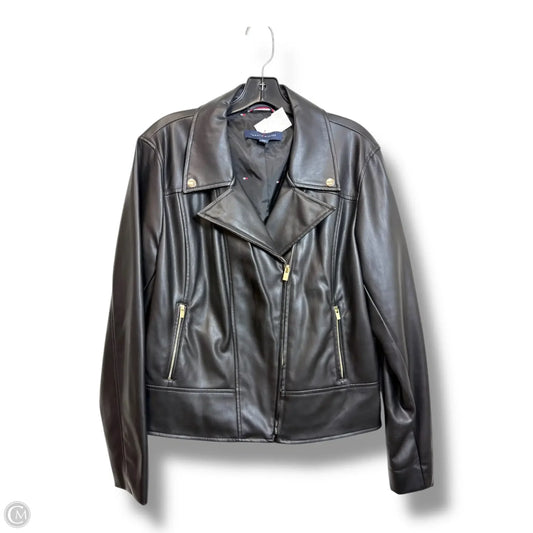 Jacket Leather By Tommy Hilfiger In Black, Size: Xl