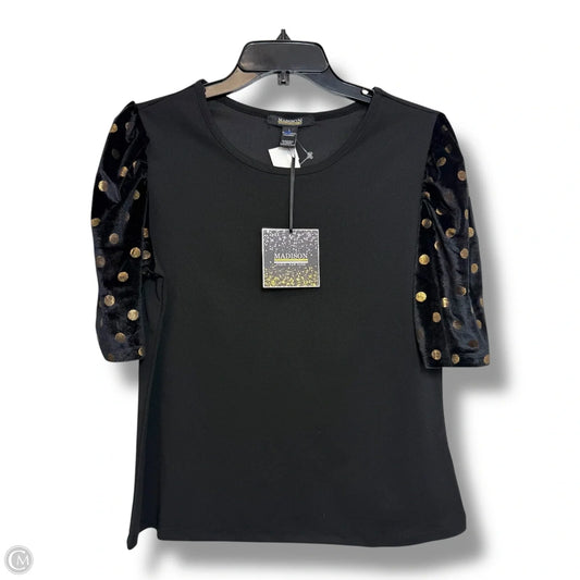 Top Short Sleeve Basic By Madison In Black, Size: L