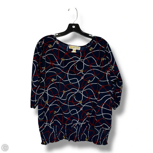 Top Short Sleeve Designer By Michael Kors In Blue, Size: L