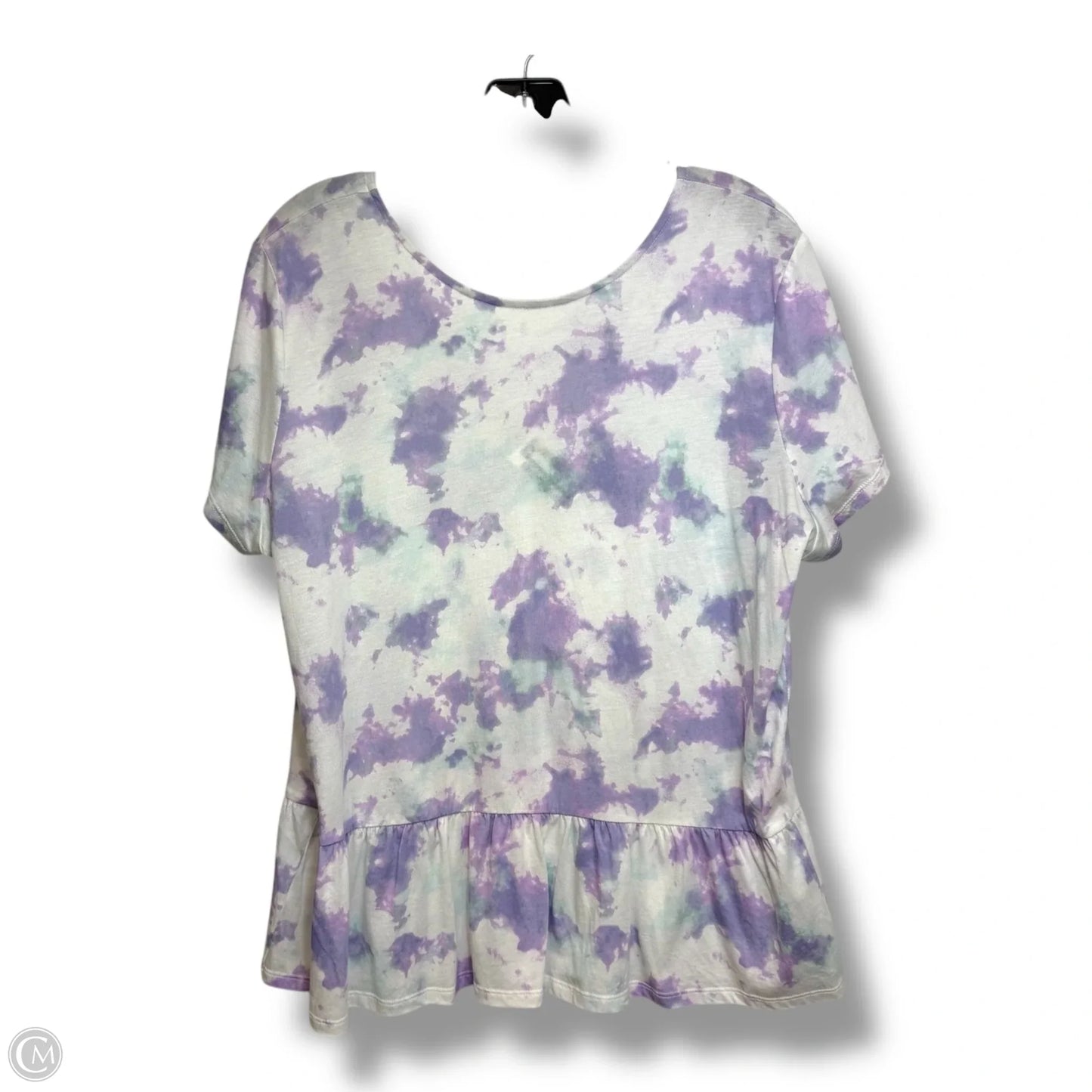 Top Short Sleeve Basic By Loft In Purple & White, Size: Xl