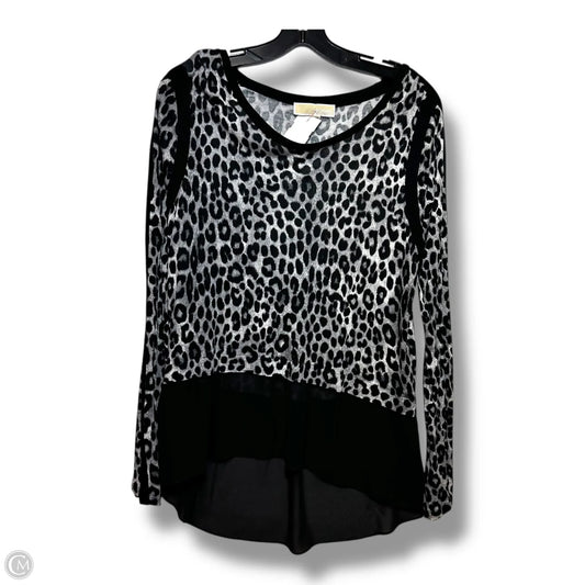 Top Long Sleeve Designer By Michael Kors In Animal Print, Size: L