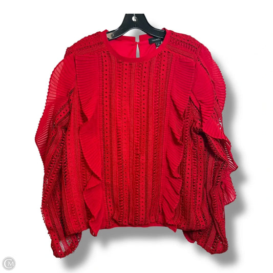 Top Long Sleeve By Clothes Mentor In Red, Size: L