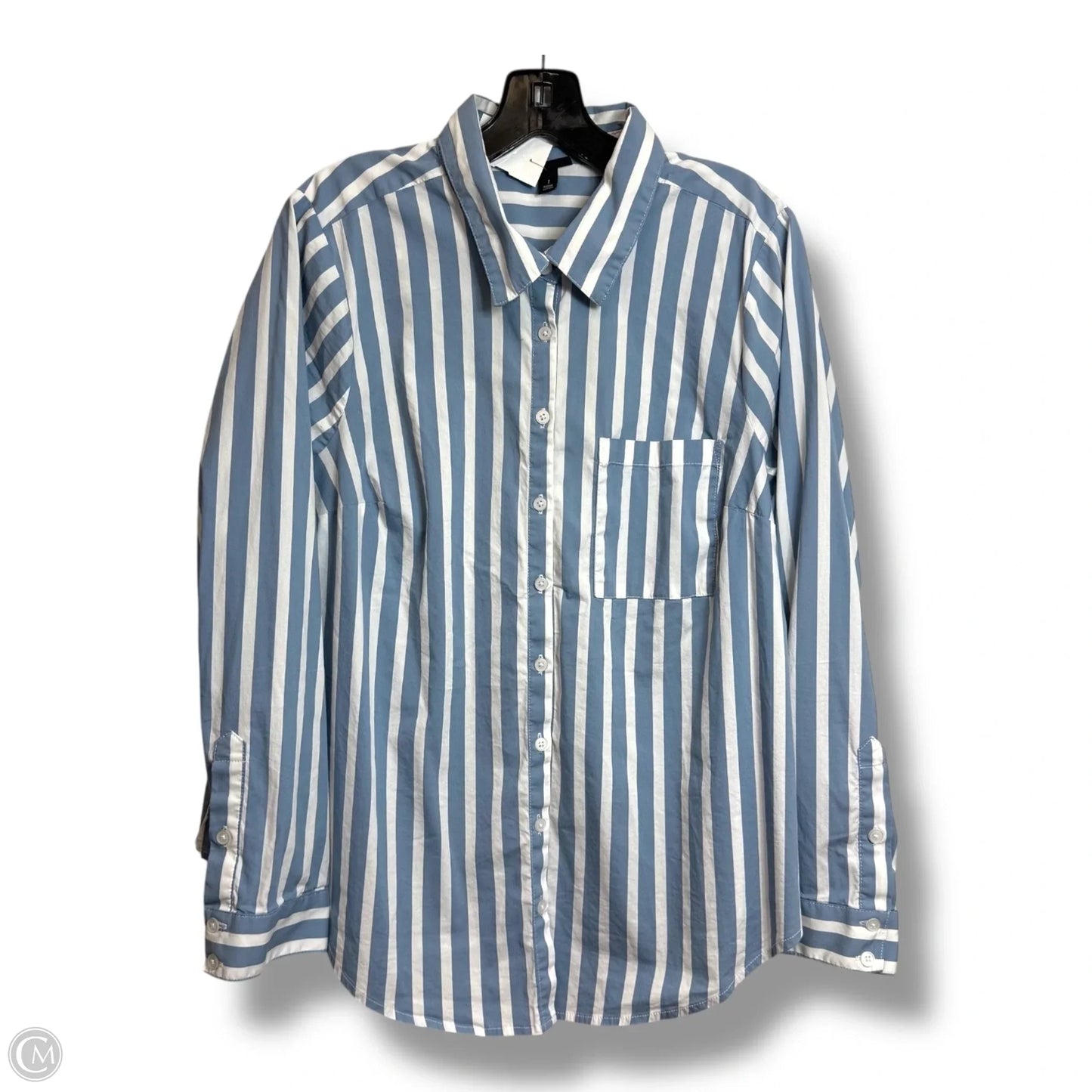 Top Long Sleeve Basic By Torrid In Striped Pattern, Size: 1x