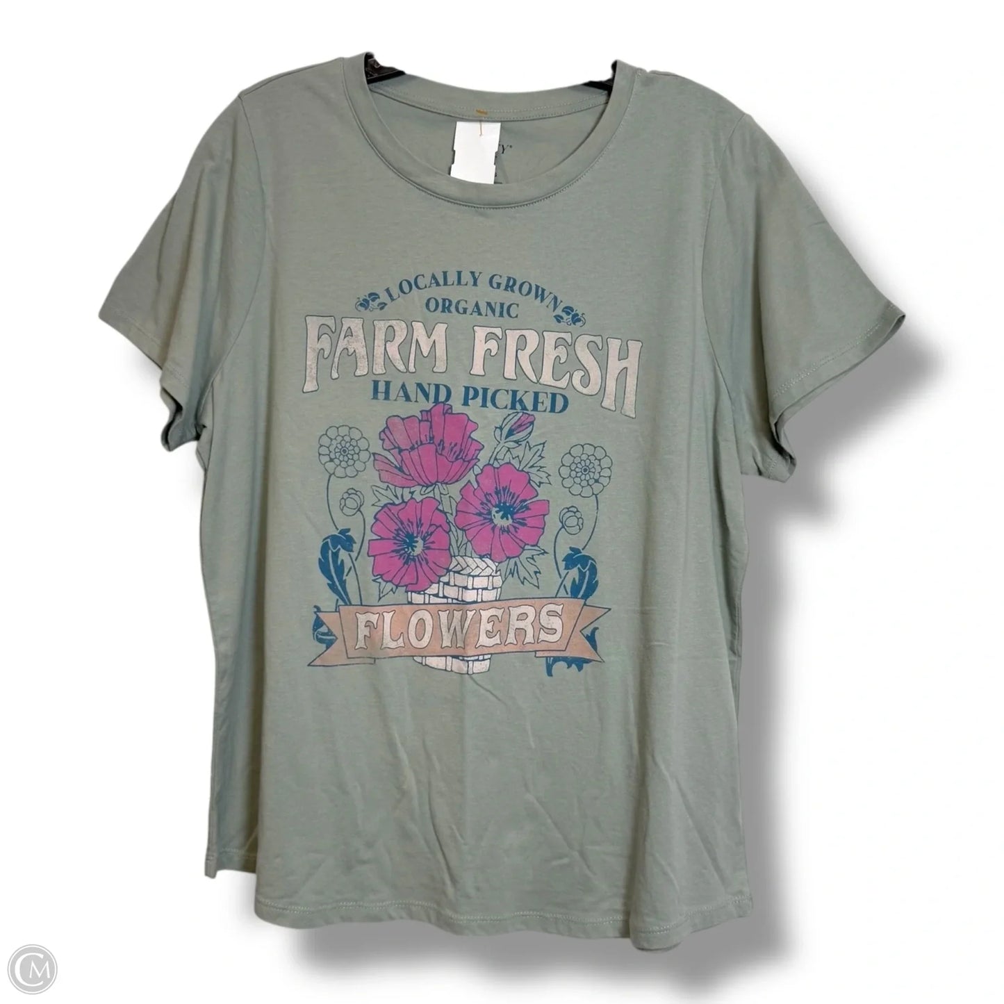 Top Short Sleeve Basic By Mighty Fine In Grey, Size: Xl