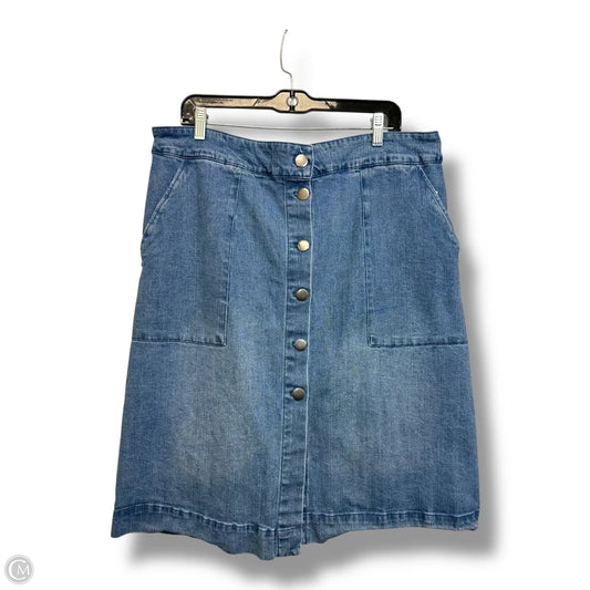 Skirt Mini & Short By Ava & Viv In Blue Denim, Size: 1x