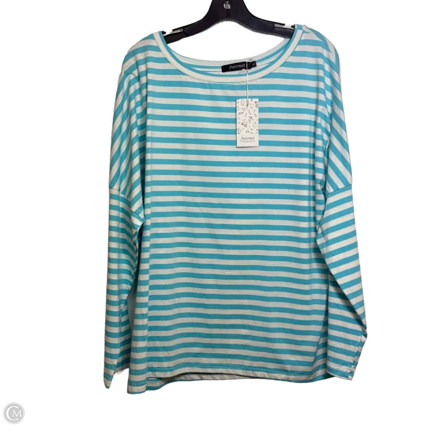 Top Long Sleeve Basic By Automet In Striped Pattern, Size: L
