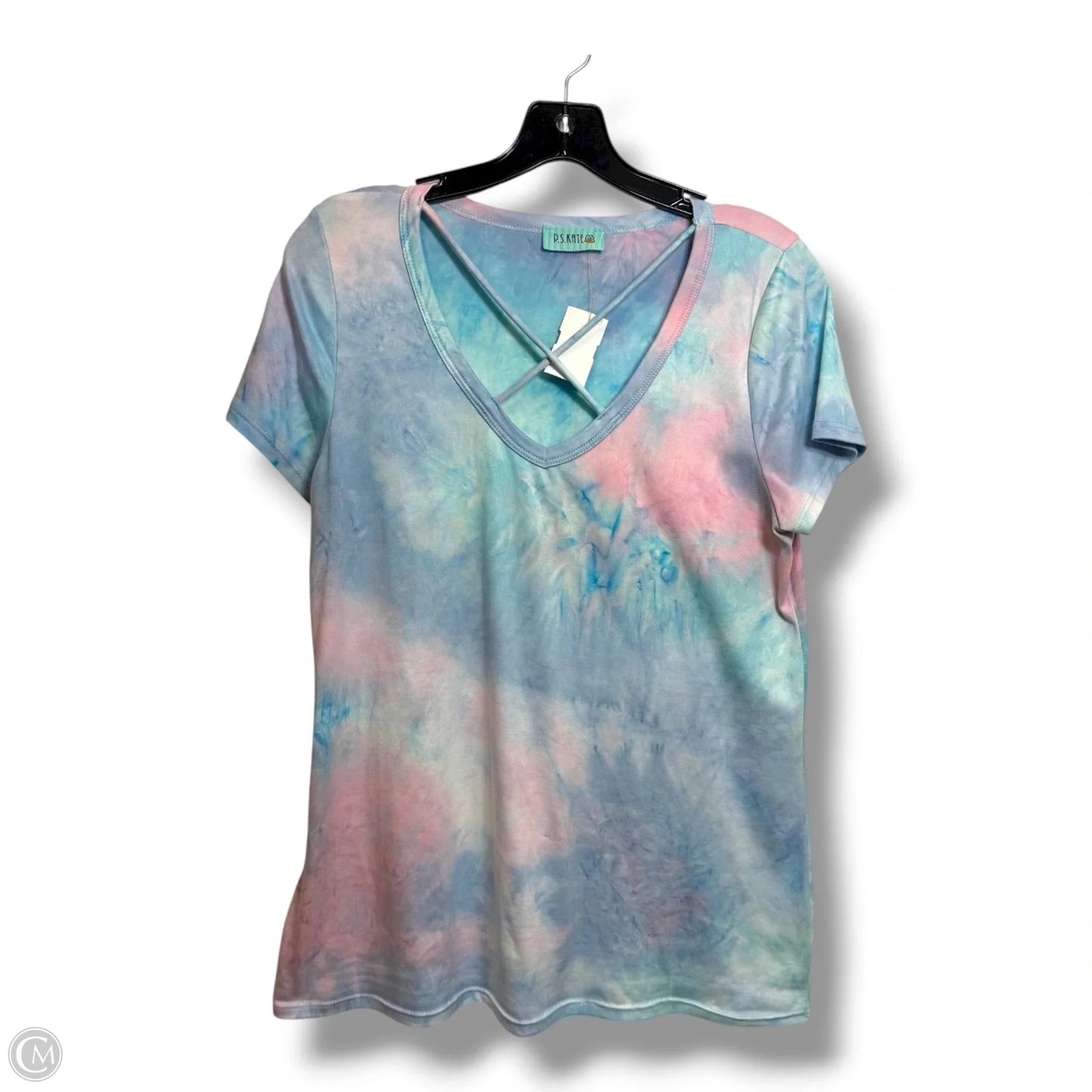Top Short Sleeve Basic By Clothes Mentor In Tie Dye Print, Size: M