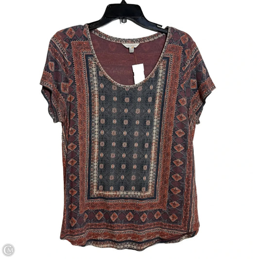 Top Short Sleeve Basic By Lucky Brand In Multi-colored, Size: Xl