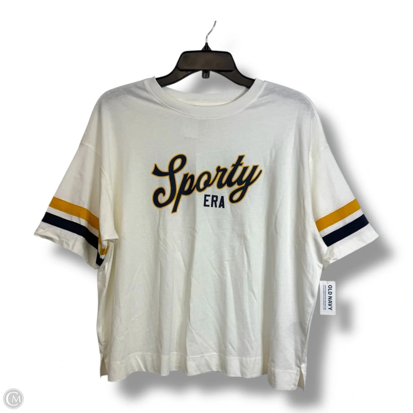 Top Short Sleeve Basic By Old Navy In Cream, Size: L