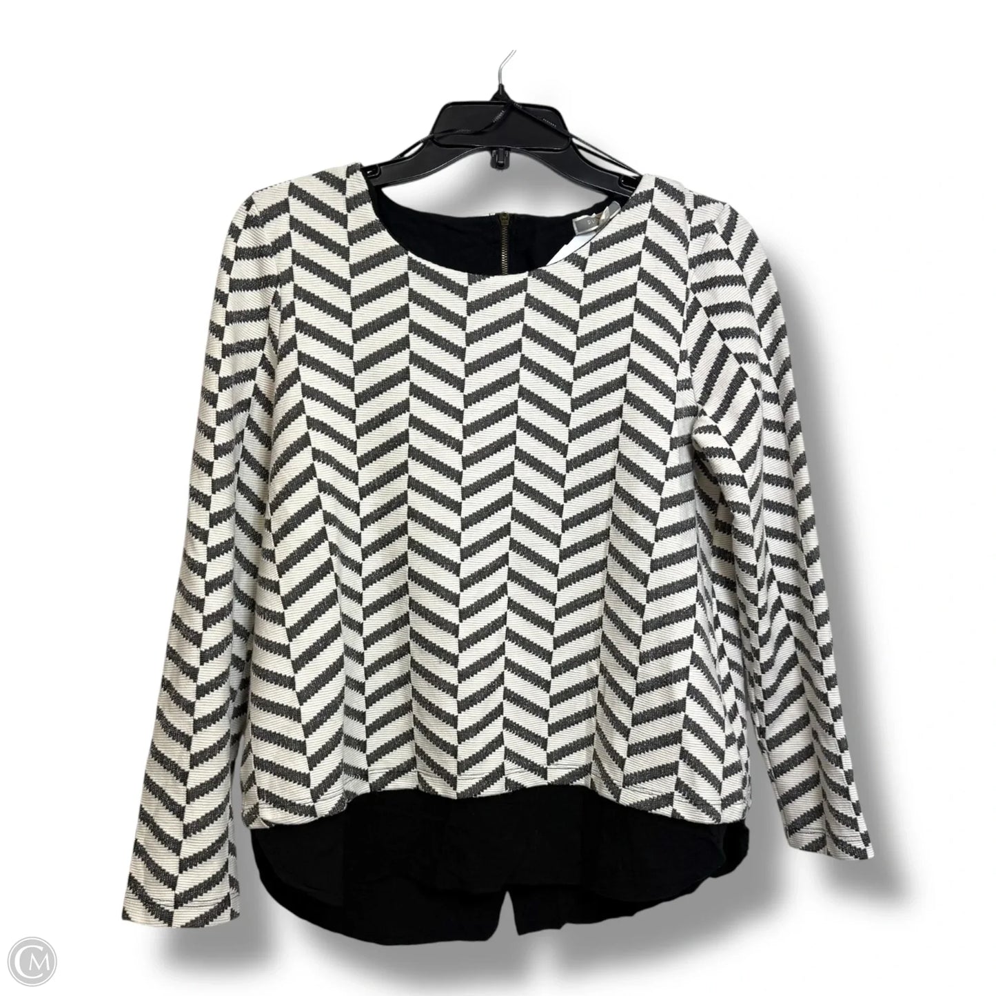 Top Long Sleeve Basic By Pleione In Striped Pattern, Size: S