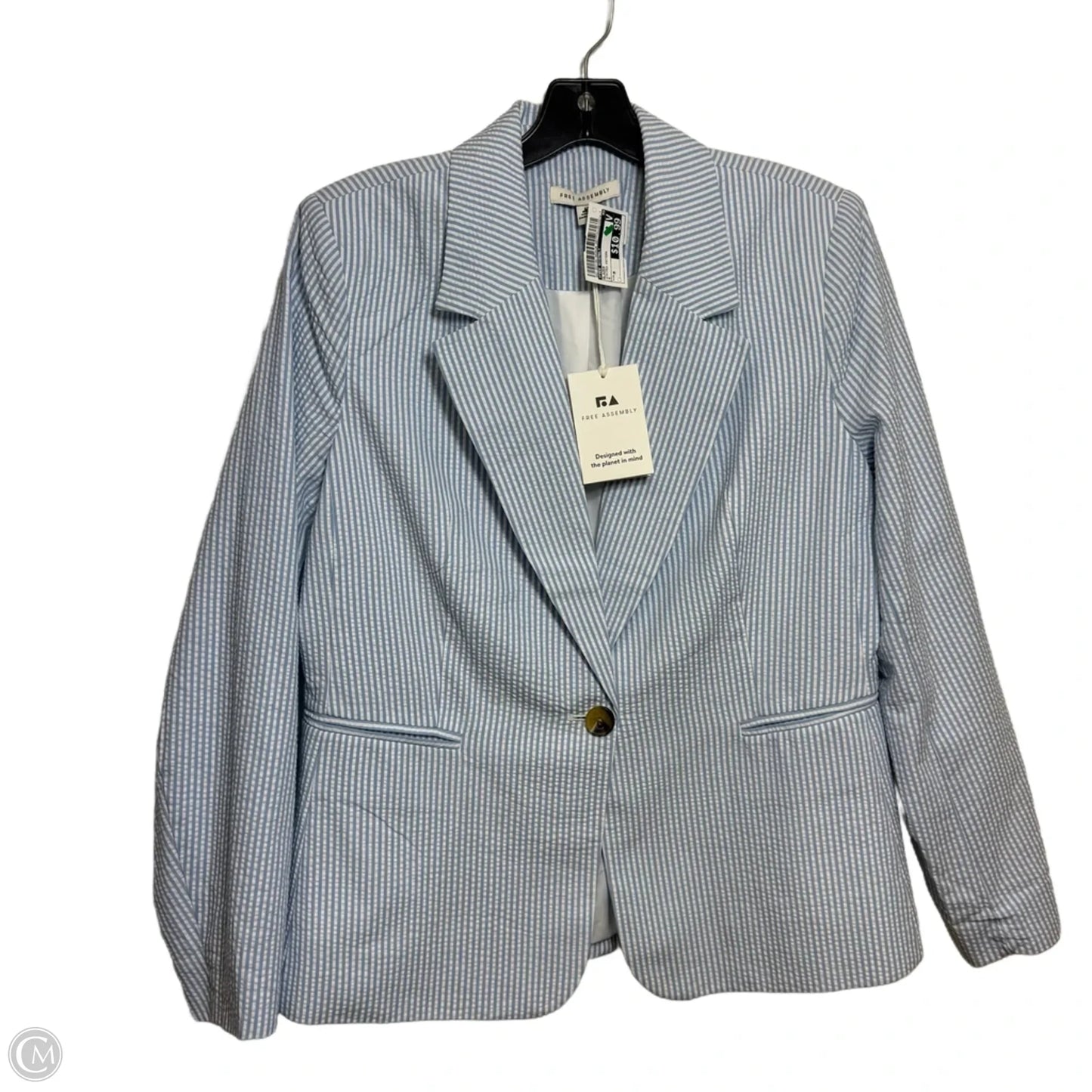 Blazer By Free Assembly In Striped Pattern, Size: M