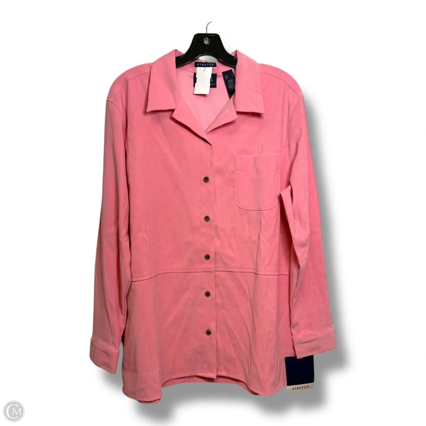 Top Long Sleeve Basic By Crazy Horse In Pink, Size: L