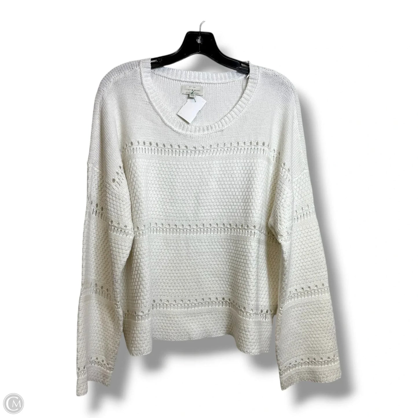 Sweater By Lucky Brand In White, Size: L